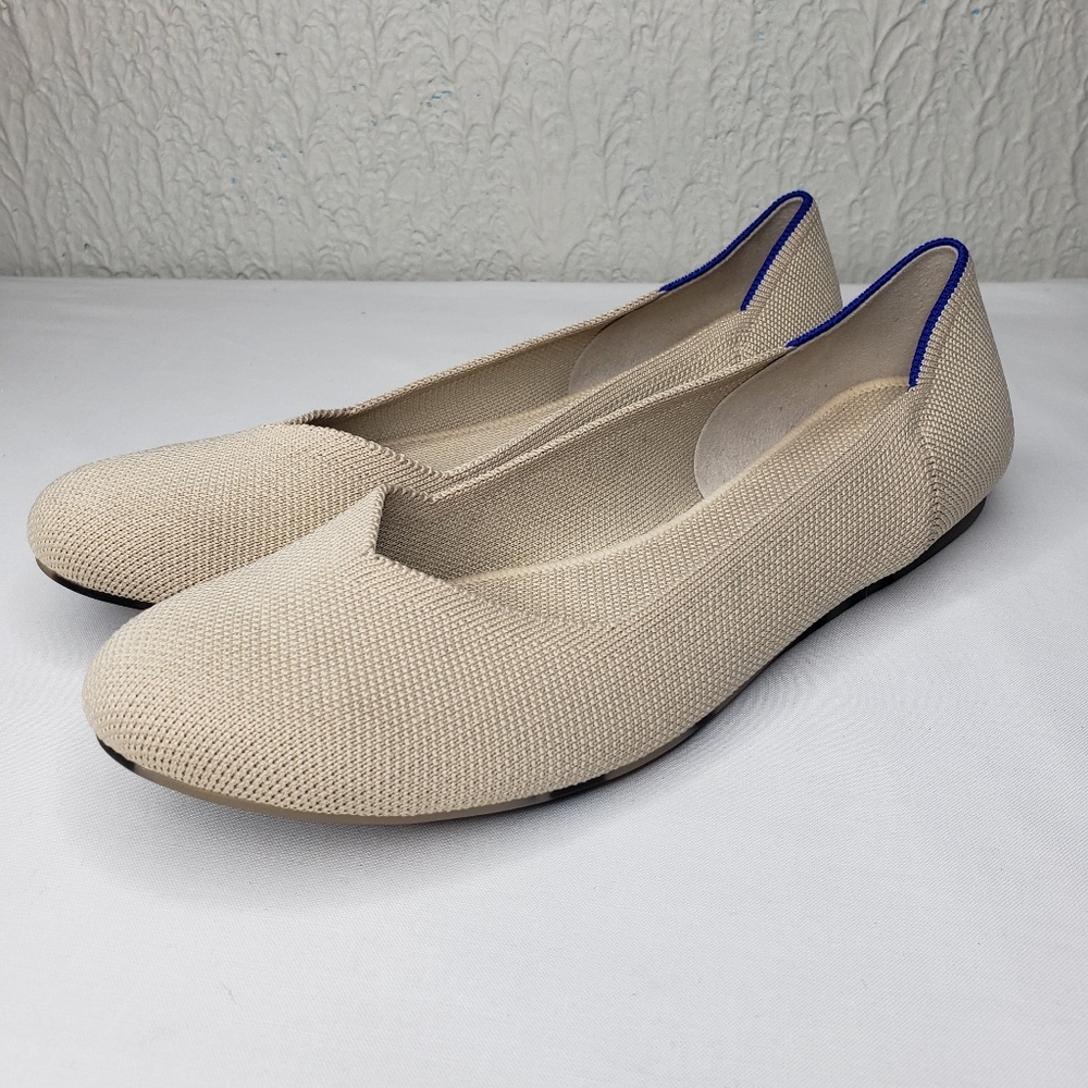 Rothy’s Retired  Ecru Round Toe Flats Ballet Shoes Womens Size 10 US